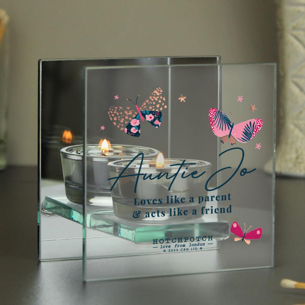 Personalised Hotchpotch Butterfly Mirrored Glass Tea Light Holder Extra Image 2